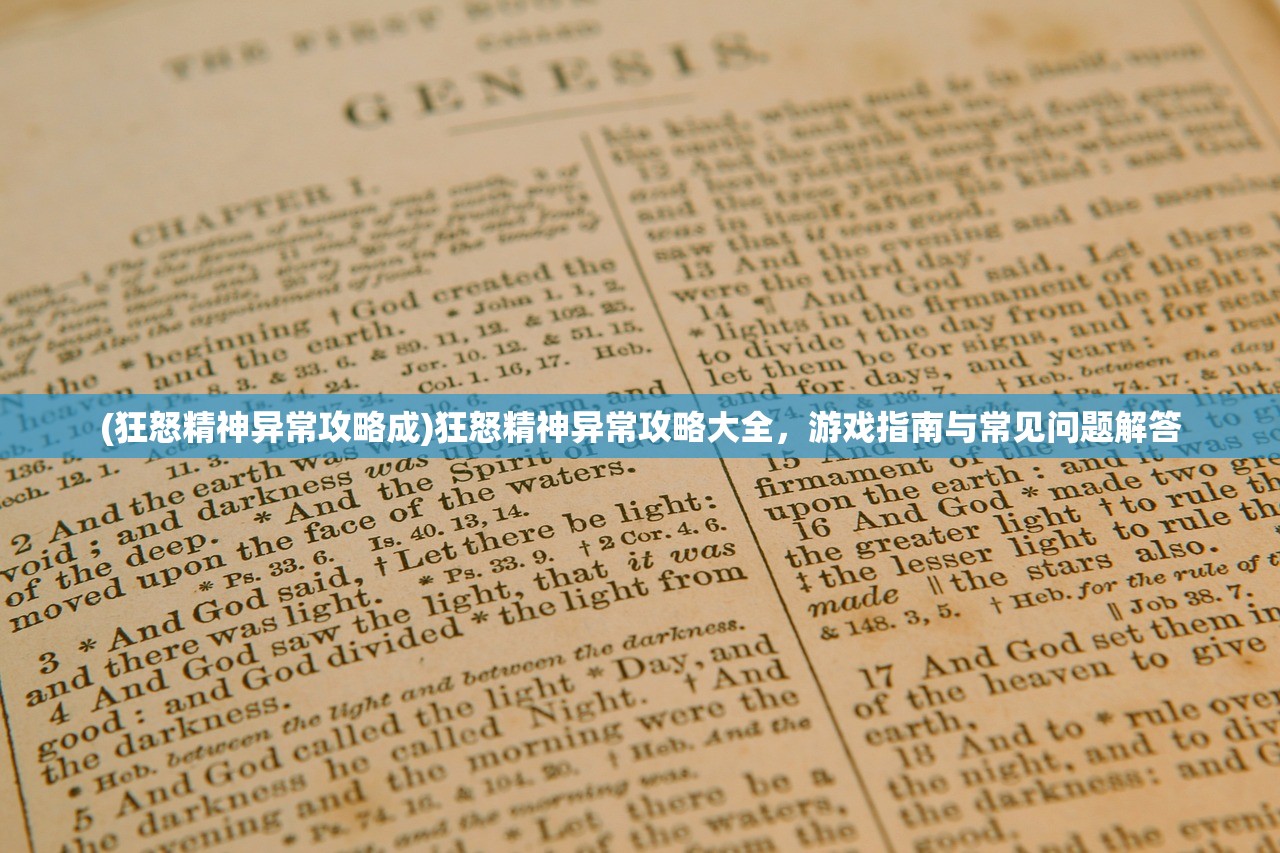 (狂怒精神异常攻略成)狂怒精神异常攻略大全，游戏指南与常见问题解答