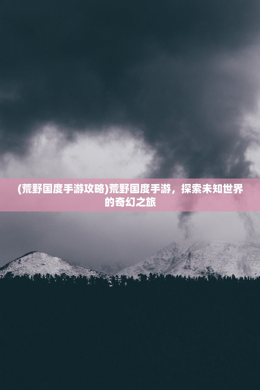 (荒野国度手游攻略)荒野国度手游，探索未知世界的奇幻之旅