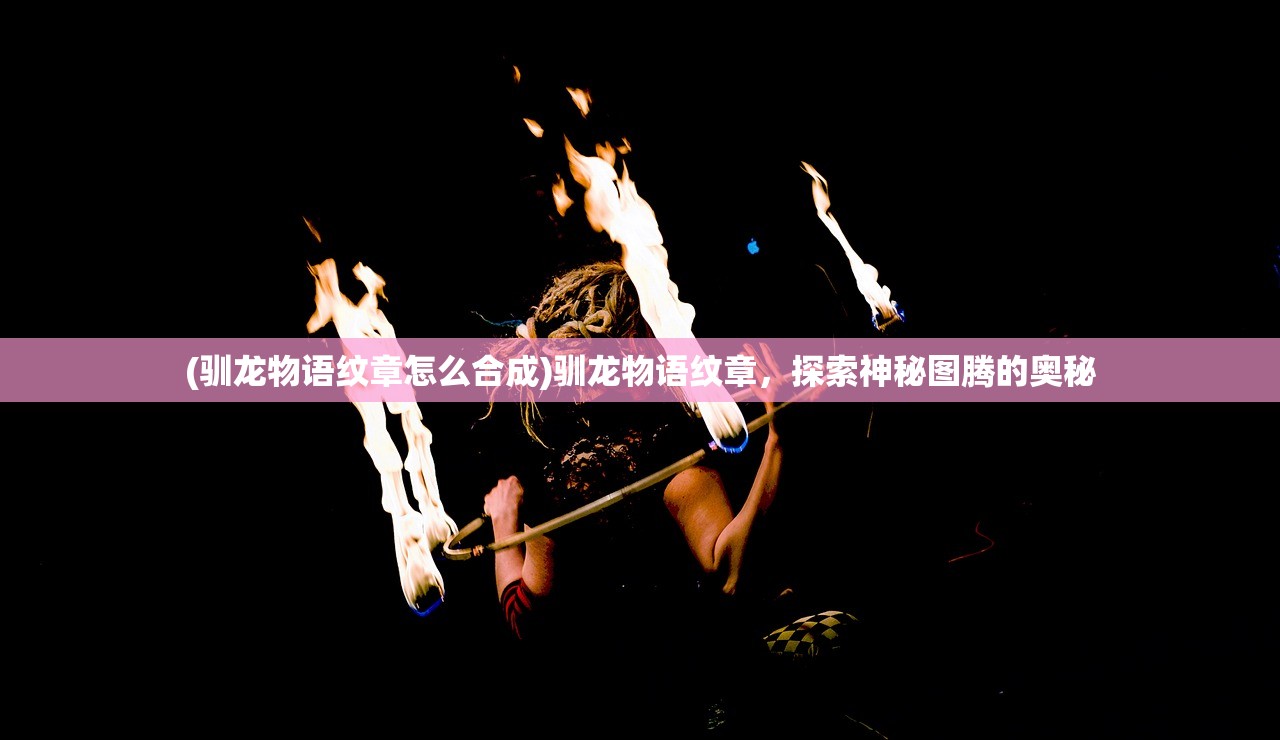 (驯龙物语纹章怎么合成)驯龙物语纹章，探索神秘图腾的奥秘