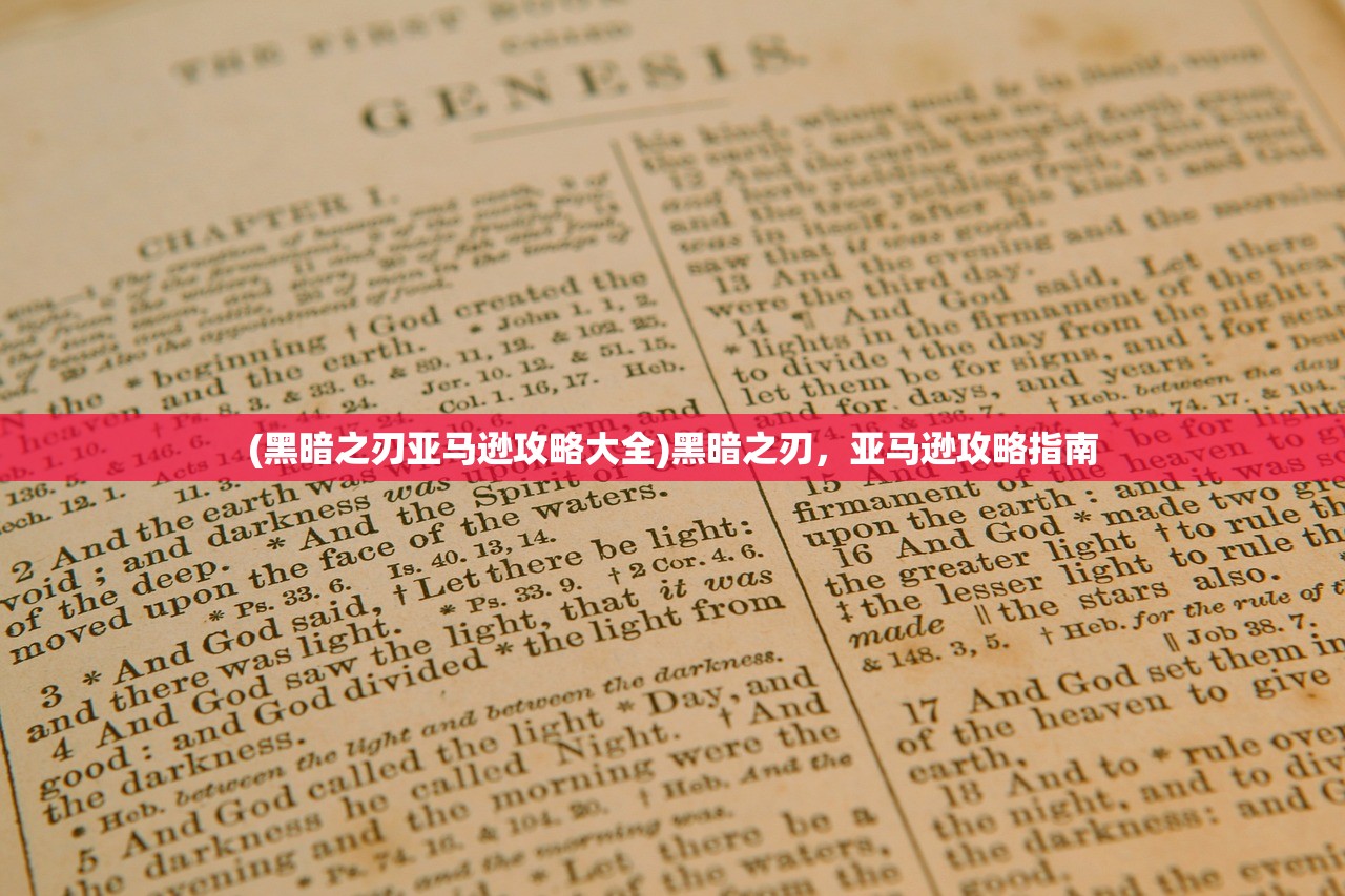 (黑暗之刃亚马逊攻略大全)黑暗之刃，亚马逊攻略指南
